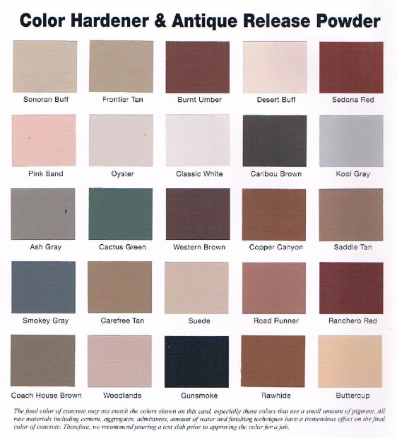 Color Hardener – Stamped Concrete Supplies